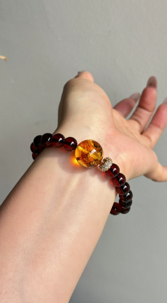 afterdark original design 【overwhelming wealth】 natural blood amber flower amber · attracting wealth and prosperous career