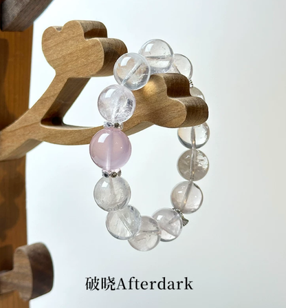 Moonlight on the Stream · Light Luxury Six-Pointed Star Pink Crystal White Phantom Original Design Bracelet
