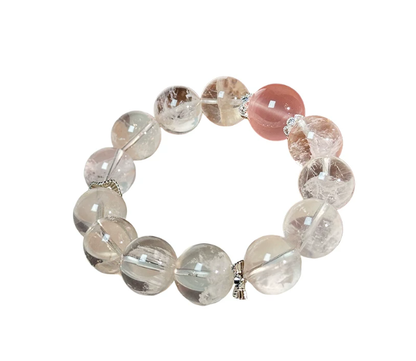Moonlight on the Stream · Light Luxury Six-Pointed Star Pink Crystal White Phantom Original Design Bracelet