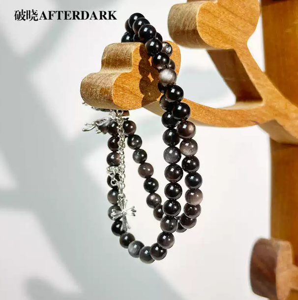 dream-catching butterfly · light luxury crystal bracelet for women, niche design butterfly beaded double-layer stackable bracelet for besties
