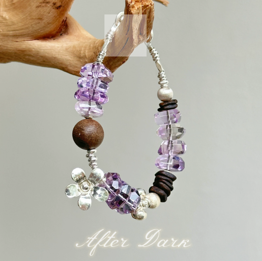 [Amethyst Wood Flower] Natural Amethyst Agarwood Silver Bead Bracelet · Career Luck and Wealth · Unique Piece