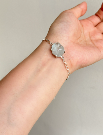 Original Design [Energetic Little Rabbit] Natural Rabbit Fur Crystal Bracelet - Attract Wealth, Benefactors, Good Luck, and Career Opportunities, Unique Piece