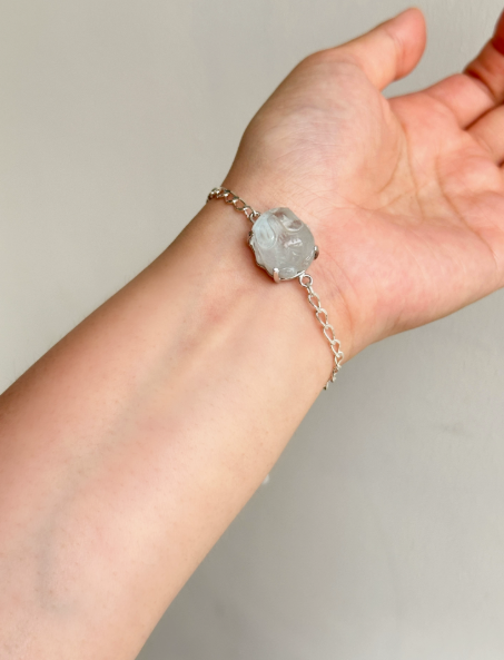 Original Design [Energetic Little Rabbit] Natural Rabbit Fur Crystal Bracelet - Attract Wealth, Benefactors, Good Luck, and Career Opportunities, Unique Piece