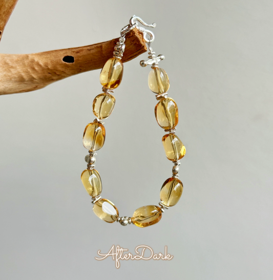 Xiyongtu Original Design [Lai Cai Lai Cai] Brazilian Yellow Crystal Candy Bean Bracelet for Wealth, Career Luck, and Helpful People