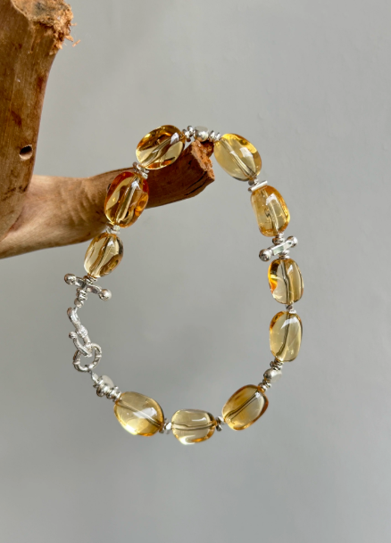 xiyongtu original design [lai cai lai cai] brazilian yellow crystal candy bean bracelet for wealth, career luck, and helpful people