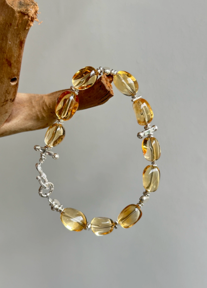 Xiyongtu Original Design [Lai Cai Lai Cai] Brazilian Yellow Crystal Candy Bean Bracelet for Wealth, Career Luck, and Helpful People