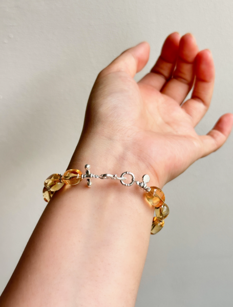 xiyongtu original design [lai cai lai cai] brazilian yellow crystal candy bean bracelet for wealth, career luck, and helpful people