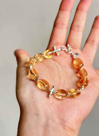 Xiyongtu Original Design [Lai Cai Lai Cai] Brazilian Yellow Crystal Candy Bean Bracelet for Wealth, Career Luck, and Helpful People