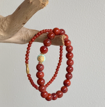 dawn afterdark [new year battle bracelet] natural southern red agate · wealth mahjong gift luck golden bracelet