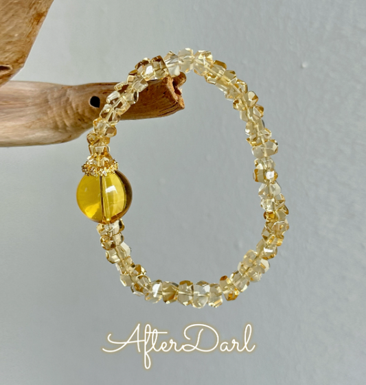 Afterdark Original Design 【Wealth and Prosperity】 Natural Brazilian Yellow Crystal Bracelet · Attracts Wealth and Boosts Career