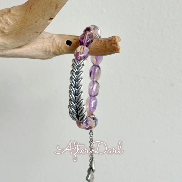 dawn afterdark [sui sui an kang] natural brazilian amethyst and citrine 925 sterling silver bracelet for wealth and good luck
