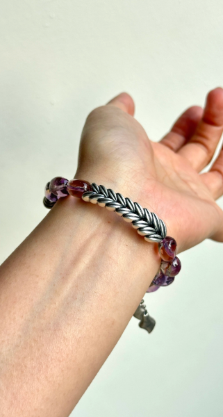 dawn afterdark [sui sui an kang] natural brazilian amethyst and citrine 925 sterling silver bracelet for wealth and good luck