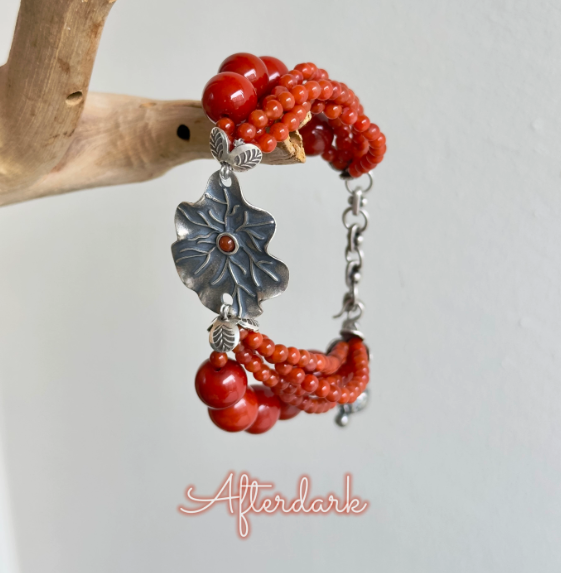 natural southern red · original design [full of luck] nearly full red and full meat handmade bracelet with thai silver bringing fortune and auspiciousness