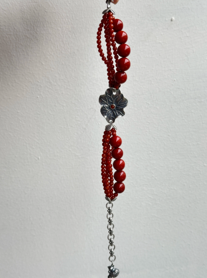 natural southern red · original design [full of luck] nearly full red and full meat handmade bracelet with thai silver bringing fortune and auspiciousness