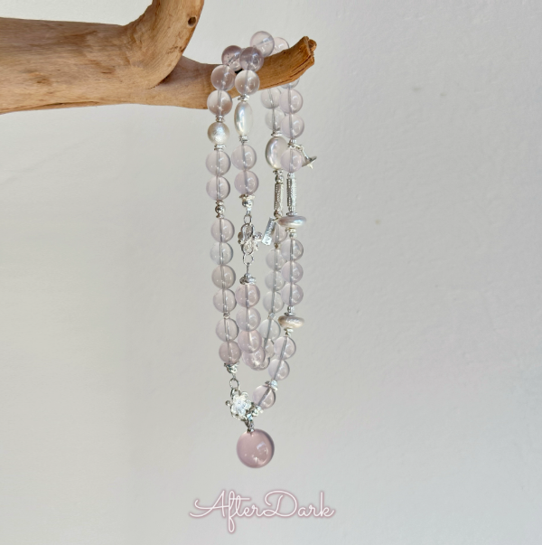 natural horse powder · original design [pink mist forest] multi-layer pink crystal bracelet, good luck for wealth and career gift