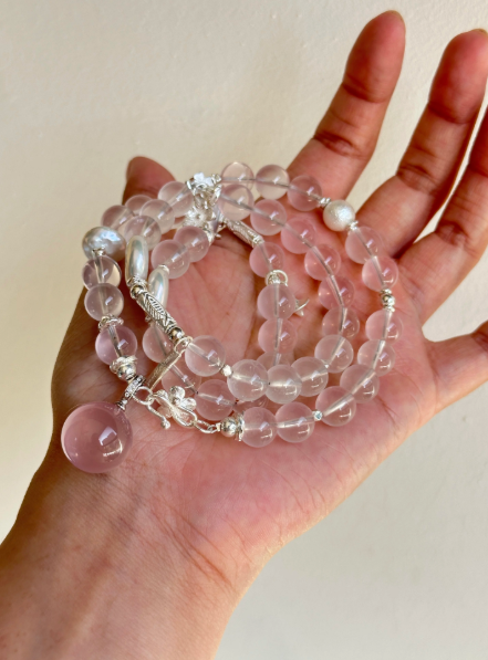 natural horse powder · original design [pink mist forest] multi-layer pink crystal bracelet, good luck for wealth and career gift