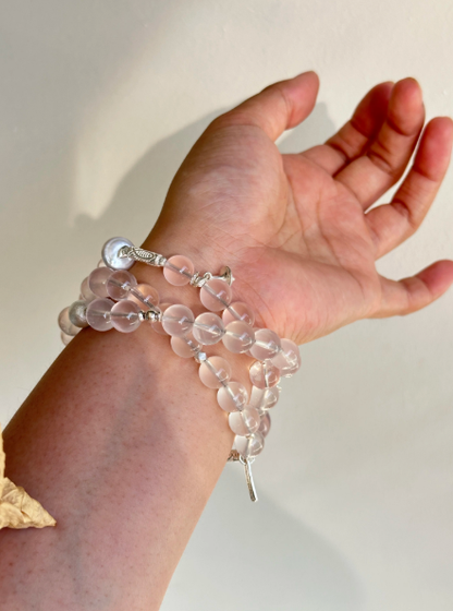 Natural Horse Powder · Original Design [Pink Mist Forest] Multi-Layer Pink Crystal Bracelet, Good Luck for Wealth and Career Gift