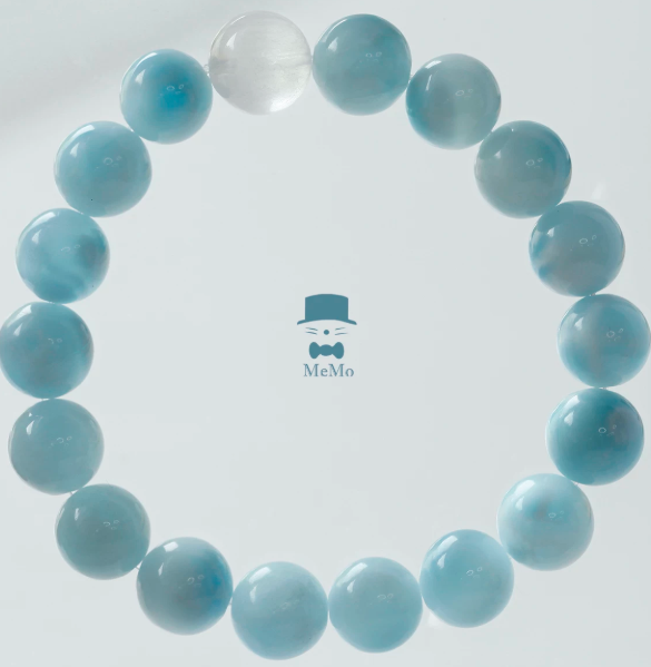 gentleman cat memo poseidon ocean god collectible ceramic blue jade larimar design bracelet 11mm