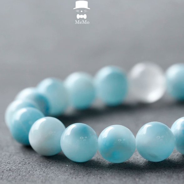 gentleman cat memo poseidon ocean god collectible ceramic blue jade larimar design bracelet 11mm