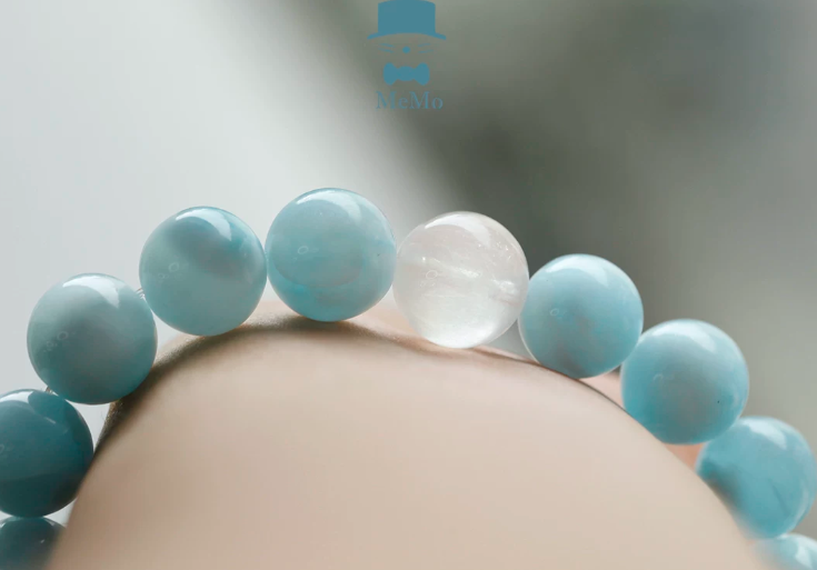 gentleman cat memo poseidon ocean god collectible ceramic blue jade larimar design bracelet 11mm