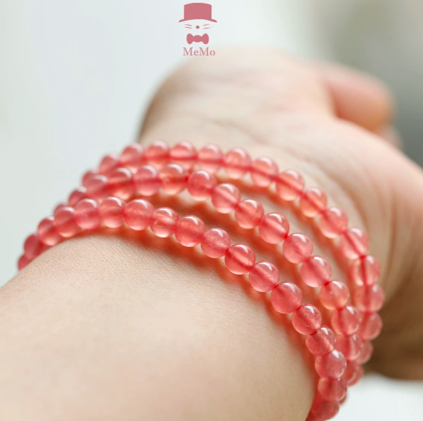 gentleman cat memo crystal - natural ice-grade old mine rhodochrosite and rhodonite multi-layer crystal bracelet