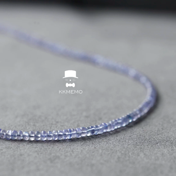 (same price as double 11) mimosen gentleman's cat 18k gold natural ocean's heart tanzanite bead necklace for women